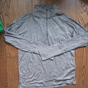 Nike Heather Gray Quarter-Zip Top